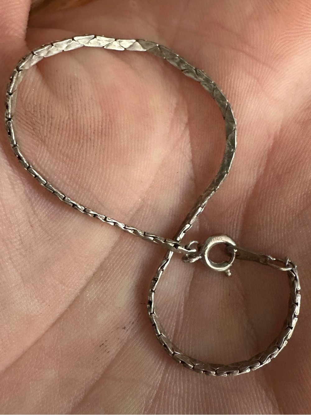 Sterling Silver  Box Chain bracelet - Silver